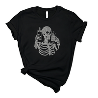 Transferts thermiques personnalisés en strass pour t-shirts, motifs de crânes