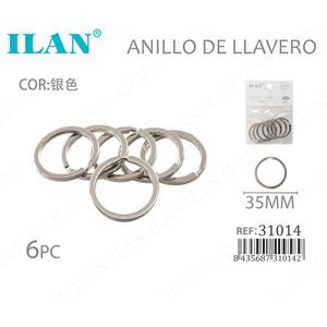 Portachiavi Iln da 35 mm color argento, confezione da 6 pezzi per chiavi e accessori - Product Image 2