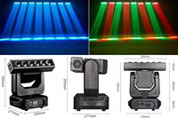 Barra de Luces LED Móvil de Alta Potencia 6x20W RGBW, Luz RGBWAUV con Rotación Infinita para DJ, Discoteca, Fiesta, Club de Baile
