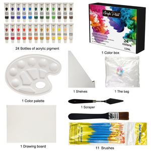 <span class=keywords><strong>Artiste</strong></span> Qualité Non Toxique Riche Pigments Couleurs Bricolage Fournitures Acrylique Aquarelle Art Artisanat Palette Peintures Acryliques Ensembles Kits pour Enfants - Product Image 5