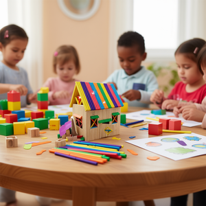 Bastoncini di legno colorati Ilan 8x300mm per giocattoli artigianali 6 pezzi - Product Image 3