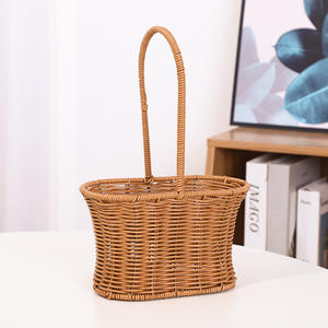 Panier à fleurs en <span class=keywords><strong>osier</strong></span> tressé pour la décoration de mariage, de Pâques, de stockage de fruits, de cadeaux, de demoiselles d'honneur, vente chaude - Product Image 4