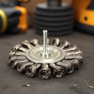 Twisted Knot <b>Brush</b> With Shaft 6 Mm Steel Abrasive For <b>Power</b> Tools - Product Image 3