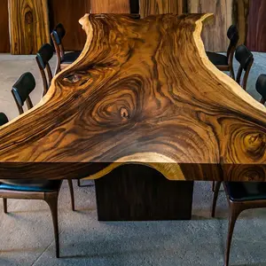 100% massiver Nussbaum dicke Holzplatten große Holztisch platte Live Edge Esstisch