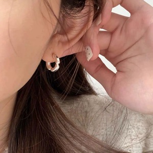 S925 Sterling <b>Silver</b> Geometric C Shape <b>Stud</b> Earrings Minimalist Everyday Wear - Product Image 2