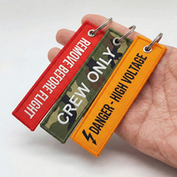 Porte-clés personnalisé en sangle tissée de qualité supérieure, durable, brodé, style Flight Tag, Biker, Moto, Espace, NASA, Rock, Cadeau promotionnel OEM