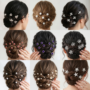 Épingles à cheveux en perles pour mariage, accessoires capillaires en cristal faits à la main pour femmes, polyvalents pour anniversaire et usage quotidien, ensemble de pinces à cheveux - Product Image 2