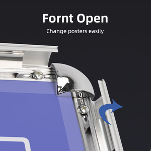 Cadre à encliquetage en aluminium, présentoir d'affichage de poster ouvert, design arrondi de 25 mm pour la promotion au détail et les panneaux d'<span class=keywords><strong>annonce</strong></span> de bureau - Product Image 4