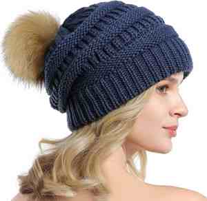 Pom Beanie Chapeaux Haute Qualité Épais Acrylique Coloré Hiver Chaud Femmes <span class=keywords><strong>Bonnet</strong></span> Tricoté <span class=keywords><strong>Avec</strong></span> <span class=keywords><strong>Pompon</strong></span> - Product Image 6