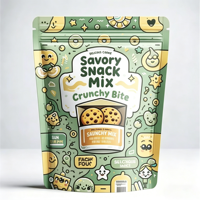 Op maat gemaakte milieuvriendelijke recyclebare flexo bedrukte ziplock craft voedselverpakking voor gedroogd fruit en snacks, staande pouch met aangepaste kleurenprint