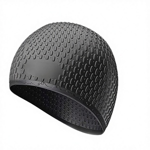 Bonnet de bain Water Drop - Équipement de sports nautiques pour adultes - Bonnet de bain en silicone élastique imperméable pour hommes et femmes - Product Image 1
