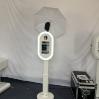 Photomaton pour iPad avec éclairage RGB, livraison rapide, hauteur réglable, application simple, télécommande, pour fêtes et mariages