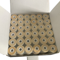 Ucuz 60Wt 144 adet/kutu Beyaz ve Siyah Kağıt Yanlı L Tipi 75D/2 %100 Polyester Nakış Önceden Sarılmış Alt İplik Bobinleri