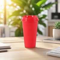 Tasses à café réutilisables de 16 oz avec couvercles, gobelets en plastique givré pour boissons chaudes et boissons froides, tasses de voyage