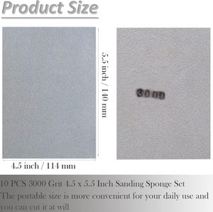 Éponges de ponçage manuel humides ou sèches, bloc de ponçage en mousse souple flexible pour cloisons sèches, contour d'angle, métal et <span class=keywords><strong>bois</strong></span> - Product Image 5