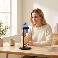 Nuevo Soporte Giratorio 360° de Aleación de Aluminio Ergonómico para Teléfono de Oficina, Soporte Ajustable en Altura para Teléfono Móvil de Escritorio 2026