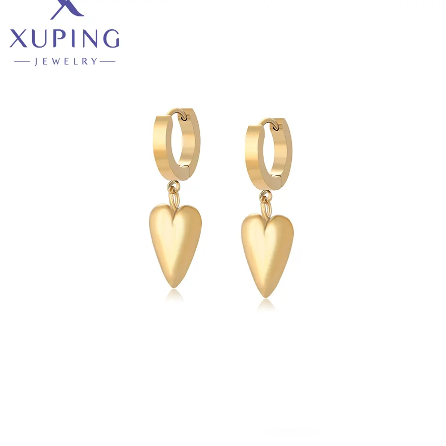 T000718624xuping bijoux or 14k élégant simple cool boucle d'oreille en acier inoxydable bijoux pour femmes