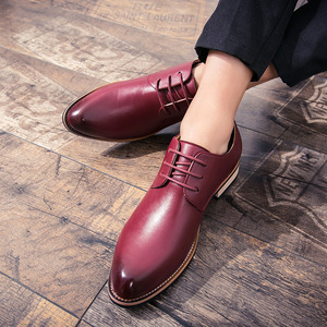 2026 Youth Trendy Lace-up Low-<b>top</b> Leather Shoes for Men British Style Business Casual Leather Shoes Wholesale - Product Image 3