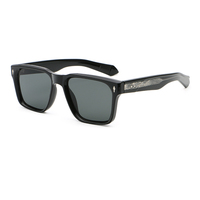 Lunettes de soleil rétro de créateur avec logo personnalisé, monture carrée en PC, branches style CP, branches intégrées, tendance unisexe, protection UV400 pour l'extérieur