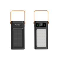 Batterie externe solaire 20000 mAh avec câbles intégrés, Powerbank 50000 mAh, chargeur solaire pour iPhone et téléphones