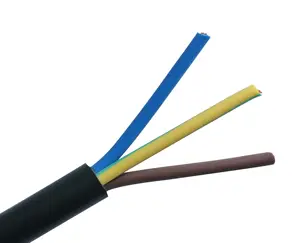 RVV 2 Core 0,2mm 24 AWG Cable de aislamiento de PVC de cobre Cable de señal ignífugo con revestimiento Flexible
