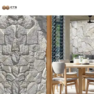 Rivestimento della parete di origine della cina bianca pura forma irregolare allentata piastrelle in pietra calcarea per pareti esterne casuali ardesia di perle bianche