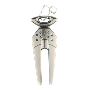 <b>Golf</b> Divot Tool Zinc Alloy Short Chain Convenient Green Fork For <b>Golf</b> Course Repair - Product Image 5