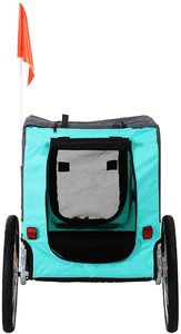 Remorque de vélo pour animaux de compagnie Pet Cart <span class=keywords><strong>Bicycle</strong></span> Wagon Cargo Carrier Attachement pour voyage avec de grandes roues pour tout-terrain et écran en maille - Product Image 2