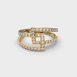 Anillo de oro de 18 quilates con bucles de diseñador, anillo de compromiso de diamante cultivado en laboratorio Original de 1,50 quilates, anillo de banda dividido elegante único, joyería fina - Product Image 1