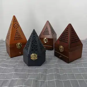 Wooden incense Bakhoor burner hollow tower - shaped Arabic wood incense burner