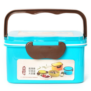 Respetuoso del medio ambiente portátil caja de almuerzo con tenedor y cuchara 2 compartimento a prueba de fugas de la caja de Almuerzo - Product Image 3