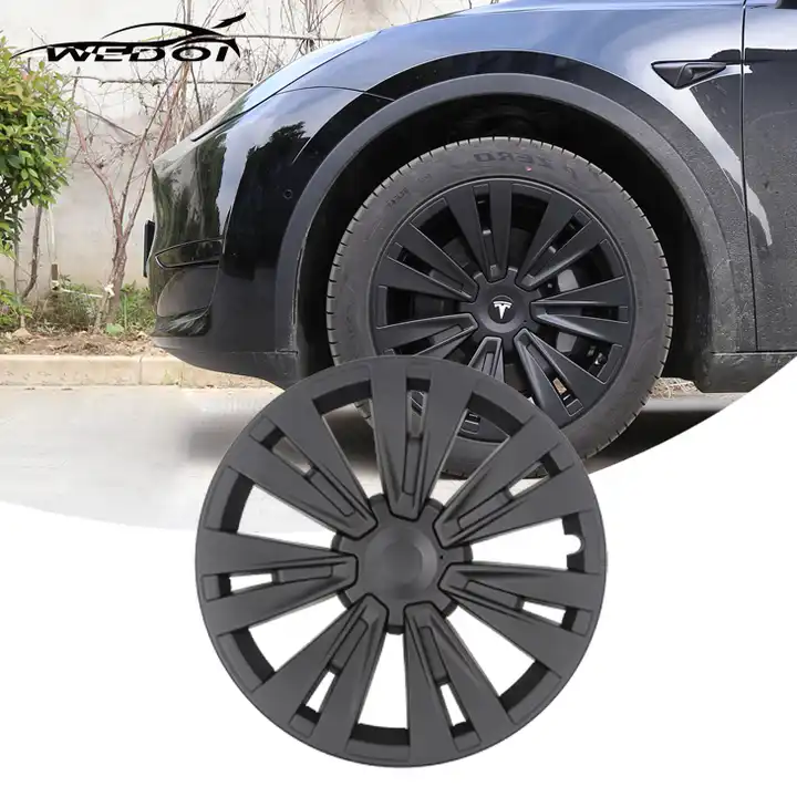 pour modèle y 4pcs roue enjoliveur wheelscap pneus accessoires 19 pouces de  roue de voiture couverture roues couverture usine pour tesla