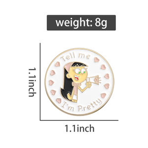 فتاة لطيفة دبوس المينا الكرتون بروش الاكسسوارات الأنيقة الأزياء والمجوهرات للنساء على ظهره بالجملة - Product Image 6