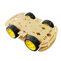 Kit de châssis de voiture robot intelligente 4WD en plaque acrylique avec encodeur de vitesse et boîte à batterie pour l'apprentissage de la robotique télécommandée DIY