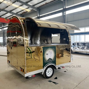 Chariot de cuisine en acier inoxydable pour camion, chariot à fruits et légumes, chariot de restauration mobile, <span class=keywords><strong>remorque</strong></span> alimentaire ronde - Product Image 3