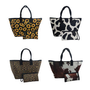 Big beauty beach bag mommy and <span class=keywords><strong>me</strong></span> with gold stripe 2021 vendita calda di alto livello leopard camouflage camo neoprene beach tote bag - Product Image 2