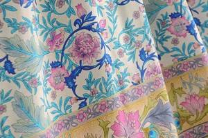 Robe élastique à manches longues, tenue de style bohème à motif floral, bati décharge, vêtement doux, élastique au niveau de la poitrine, nouvelle collection 2020 - Product Image 5