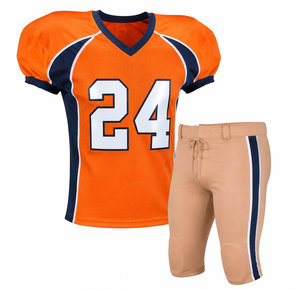 Uniforme de football américain imprimé en gros / Maillot d'équipe 100 % polyester à impression numérique, séchage rapide, col en V, manches courtes, unisexe, unique - Product Image 1