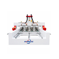 Router CNC Jinan Mosencnc de 4 cabezales 1340 con 4 ejes rotatorios y mesa de vacío |   Sistema de Tallado de Madera de Alto Rendimiento