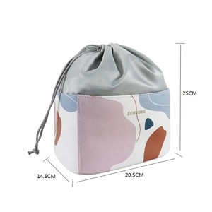 Vietnam 2026 Customize PU Leather Canvas <b>Drawstring</b> Cosmetic Pouch Luxury <b>Makeup</b> Gift Shopping Dust <b>Bag</b> - Product Image 3