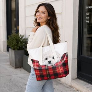 Eco-friendly Recycled Large Laminated PP Woven Tote Shopping <b>Bag</b> with Zipper Closure and Customizable Handle - Product Image 5