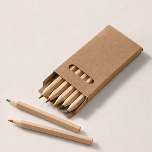 Juego de Lápices de Colores de Madera Natural con Logotipo Personalizado en Caja de Kraft, Mini Lápices para Colorear para Material Escolar y de Oficina, Lápices de Dibujo para Niños - Product Image 4