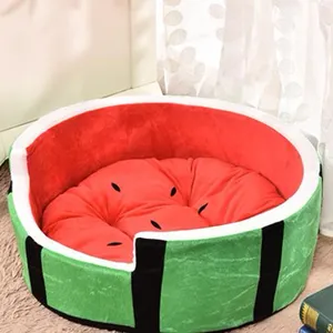 Casa De Gat vente en gros Meise populaire Top qualité Design créatif mignon Fruit pastèque forme nid De chat De luxe lit pour chien