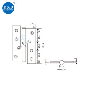 D & D Cửa Phần Cứng Chất Lượng Cao 4 Inch Thép Không Gỉ Rơi Bản Lề Lift-Off <span class=keywords><strong>H</strong></span> Bản Lề Cho Phòng Tắm Cửa - Product Image 6