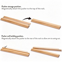 Supports de Mahjong Américains en Bois Massif Rétro Écologiques avec Poussoirs Magnétiques, 18'' et 20'' de Long, Lot de 4 Supports à Bords Lisses