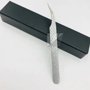 Алмазный захват, сильный изогнутый устойчивый белый блеск с японским пинцетом для наращивания ресниц из нержавеющей стали с пользовательским логотипом