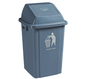 Cubo de basura plástico del cubo de basura del contenedor de 100 litros con la tapa del oscilación cuadrada - Product Image 1