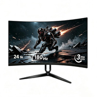 Moniteur d'ordinateur incurvé 24 pouces, résolution 1920*1080, MVA 180Hz 3ms, moniteur gamer noir sans cadre