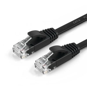 สายอีเธอร์เน็ต Cat6 สีดำแบบแบน 32AWG BC UTP RJ45 8P8C สายแพทช์คอร์ดความเร็วสูงสำหรับเครือข่าย LAN สำหรับพีซี เราเตอร์ โมเด็ม - Product Image 3