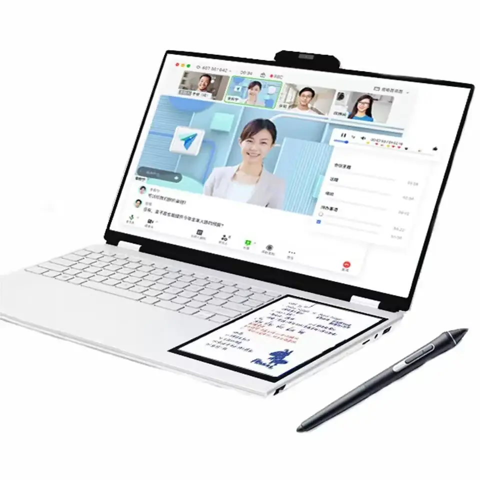 Oem 15.6 Inch Dual-Screen Laptop Cpu Celeron N5105 Student Business Notebook Computer Toetsenbord Met Kleur Achtergrondverlichting